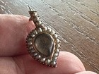 Antique Georgian Witches Heart Gold Woven Hair Mourning Pin Brooch 2 22 G
