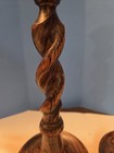 Two 12  English Oak Barley Twist Candle Holders