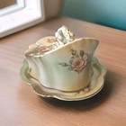 Antique Victorian R S Prussia Rose Cover Cheese Dish