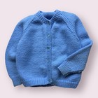 Vintage Deadstock Youth Cowichan Rainbow Cardigan Sweater 70s 3 Months Blue