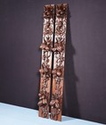 30  Pair Of French Antique Solid Oak Wood Highly Carved Wood Lion Trim Posts