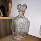 Vintage 1953 Schenley Whiskey Glass Decanter Ornate Embossed Art Nouveau Stopper