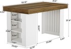55 12-inch Bar Table Farmhouse Counter Height Dining Table With Storage Shelves