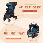 Baby Trend Tango Lightweight Infant Car Seat Stroller Travel System  Veridian