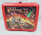 Vintage Original Aladdin Hasbo Transformers Plastic Red Lunch Box   Thermos 1980