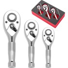 3 6pcs Flex Head Ratchet Set  1 4   3 8   1 2  Drive  72 Tooth Swivel Head