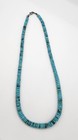 Old Vintage Native American Graduated Turquoise Bead Necklace 15   1 4 