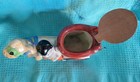 Vintage Lusterware Black Americana Toilet  Boy   Donkey Figurine Made In Japan