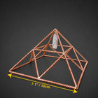 Copper Pyramid Tensor With Quartz Crystal  Sacred Geometry Decor For Meditation