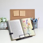 Metal Desk Book Stand For Reading With Adjustable Clips  Hands-free Foldable Boo