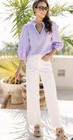 All Up To You Lavender purple Textured Short Puff Sleeve Blouse   Large