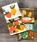 New  2  Vintage 1960 s 70 s Vera Neumann Linen Tea Towels Fruits Vegetables Nos