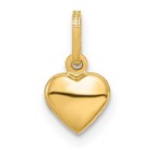 14k Yellow Gold Polished 3-d Puffed Heart Charm Tiny Small For Her 1 4  Tall