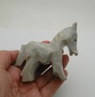 Small Vintage Hand Carved Stone Horse donkey Figurine Marbled