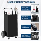35 Gallon Portable Fuel Tank Gas Caddy With Manual Transfer Pump Hose 2 Wheels