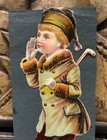 Boy Victorian Die Cut Scrap Glued On Paper - L8