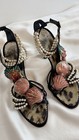 Vintage 2000s Roberto Cavalli Mermaid Seashell Pearls Enamel Rhinestone Heels