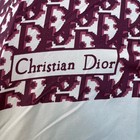 Vtg Christian Dior Paris Umbrella Burgundy Beige Monogram Parapluies Parasol 80