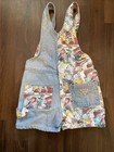 Vintage 80s Baby Guess Blue Jean Overalls Size 4y Made In Usa Sports Patchwork