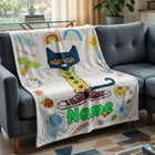 Personalized Cool Cat Flannel Blanket Custom Name Kids Cozy Gift