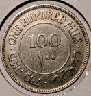 1927 Palestine 100 Mils British Mandate  720 Silver Coin Km7