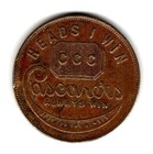 Cascarets Heads I Win Tails You Lose Bronze Medal Trick Flipper Coin Token