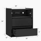 24  Black Nightstand With Charging Station     2 Drawers Usb-c ac Ports Open Shelf