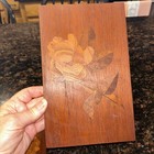 2 Vintage Wooden Inlay Wall Hangings  Inlay Roses 6 1 2x 10 1 2