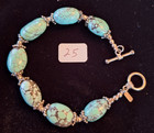 Vintage Native Sterling Silver Turquoise Tennis Bracelet
