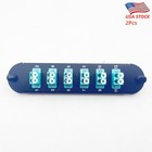 2pcs Fiber Optic Adapter Panel 6 Lc Duplex Aqua Om3 Om4 For Corning Cch-cp12-e4