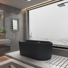 Black 67  Fluted Style Freestanding Soaking Bathtub Free Standing Acrylic Tub