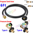 6ft Propane Adapter Hose Lp Tank 20lb Converter For Qcc1 Type1 Gas Grill  gauge
