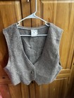 Premier Llama 90  Llama Wool Vest Womens Medium Usa Animal Applique Brown