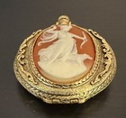 Vintage Max Factor Roman Goddess Diana Cameo Compact Pendant Mirror Powder Nos