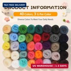 40 Colors Needle Felting Wool  Wool Roving 3g  color  4 2 Oz Total
