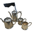 Vintage Hotel Silver Plate Coffee Tea Sugar Creamer Service Set