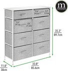 Mdesign 8 Drawer Dresser For Bedroom Storage With Fabric Bins - White   Gray