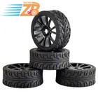 4pcs New 1 8 Rc Rubber Tires W  Hex 17mm Wheels Rims For Rc On-road Buggy Car