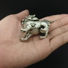 Chinese Vintage Silver Qilin Pixiu Incense Burner - Chinese Mythical Beast Decor