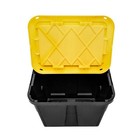 Greenmade Pro  Grade 12 Gal Black yellow Storage Box  Stackable  4-pack 