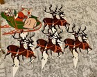 Rare Vtg Union Santa Reindeer Christmas Yard Lawn Decor W  Orig Box  Lights  Etc