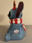 Disney Stitch With Reindeer Antlers Christmas Cookie Ceramic Jar Canister - New