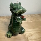 Vintage Green Dragon Candle Figurine 6 5    Chinese Zodiac Decor Repaired