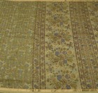 Sushila Vintage Indian Saree 100  Pure Silk Printed Floral Soft Craft Fabric