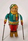 Vintage Blomer   Schuler B s Skifahrer Skier Tin Toy  Nuremberg Germany 1950 s
