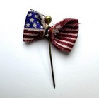 Antique Civil War Era Us Flag Woven Fabric Stick Hat Lapel Pin 
