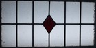 Simple Geometric Large Old English Leaded Stained Glass Window 31 25  X 18 25 