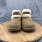 Ugg Boots Girls Size 3 Brown Suede Sheepskin Lined Ankle Booties Winter Snow