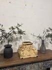 Antique Wooden Column Base Candle Holder   Hand-carved Architectural Salvage