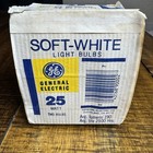Vintage Old Ge Soft White 25 Watt Light Bulbs 2 Pack Usa New Old Stock